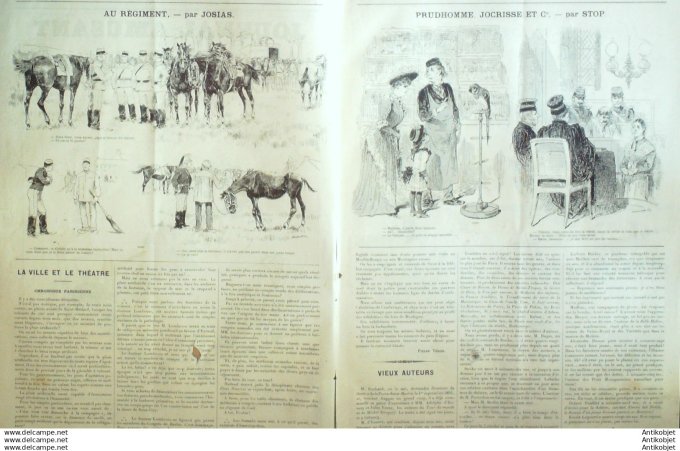 Le Journal Amusant 1890 # 1773 Notes vagabondes par Mars Une chasse a l'Izard par Henriot