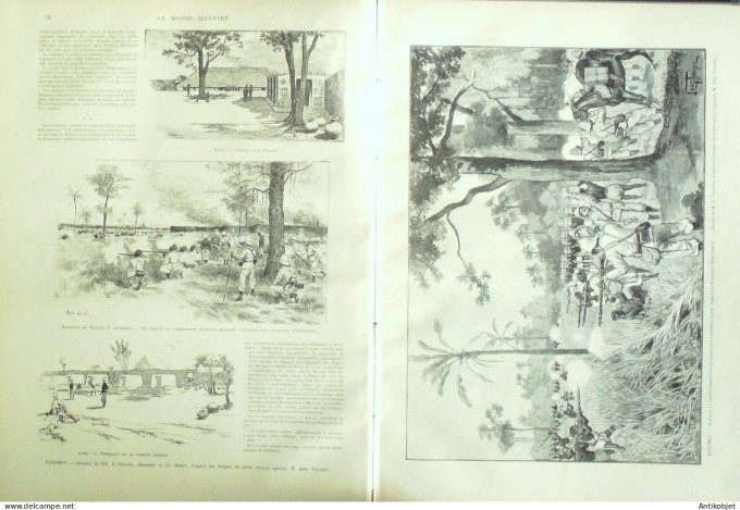 Le Monde illustré 1893 n°1869 Dahomey Cana Abomey Yokoué Kossoupa