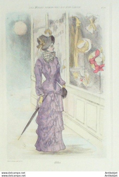 Gravure Mode Boutet (pointe seche aquarellee old Fashion plate) Pl 80-1902