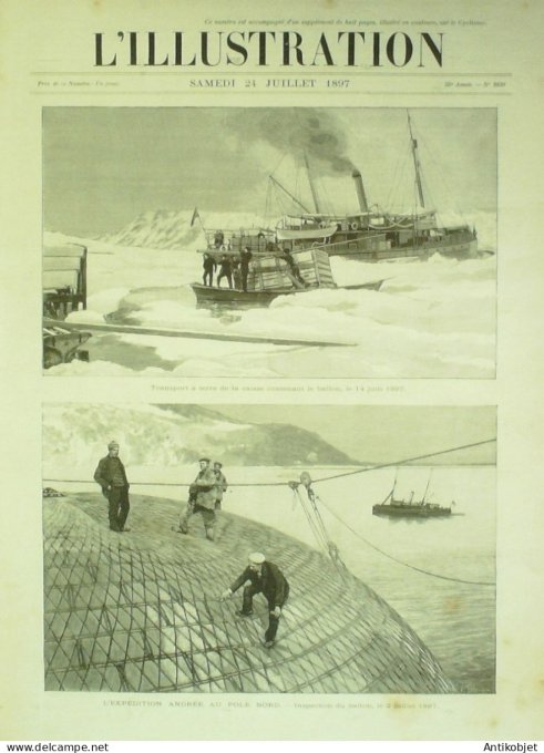 L'illustration 1897 n°2839 Danemark Gjentofte Pôle Nord convoi Andrée Tarbes (65)