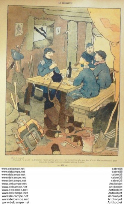 La Baionnette 1917 # 105 (Les Potes) Jeanjean Bofa Iribe Fleurac Cheval Le Rallic Cartier