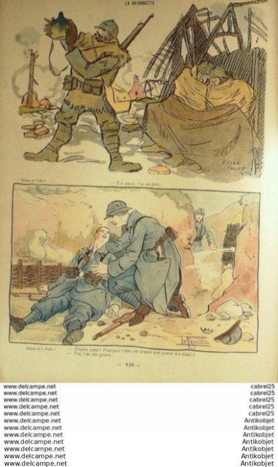 La Baionnette 1917 # 105 (Les Potes) Jeanjean Bofa Iribe Fleurac Cheval Le Rallic Cartier