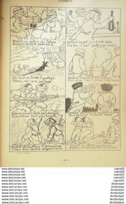 La Baionnette 1917 # 105 (Les Potes) Jeanjean Bofa Iribe Fleurac Cheval Le Rallic Cartier