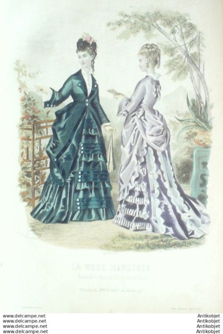 Gravure Mode illustree 1873 # 42 (Old Fashion plate)