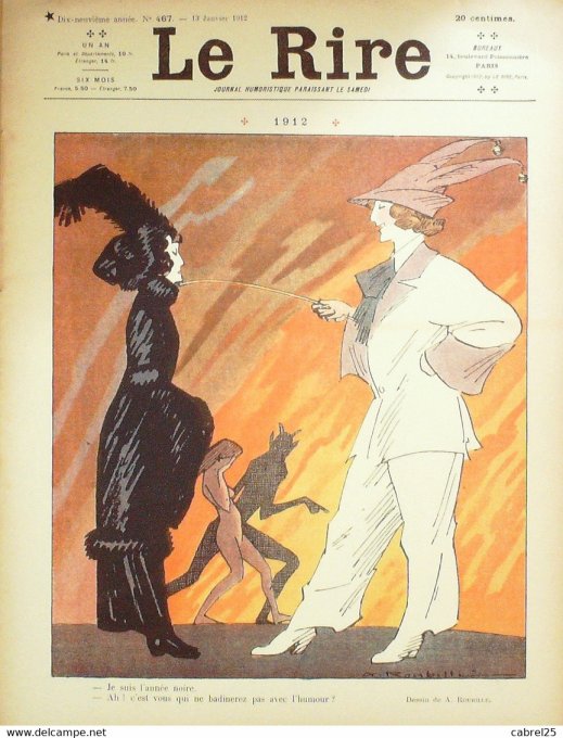 Le Rire 1912 n°467 Roubille Delaw Métivet Pierlis Vallée Laborde Gottlob Laborde Hémard