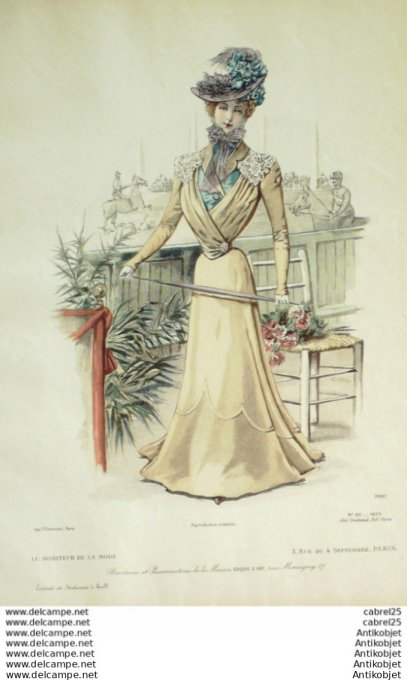 Gravure Mode Le Moniteur 1899 # 20 (Old Fashion plate)