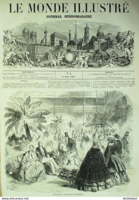 Le Monde illustré 1857 n°  8 Russie Stavropol Types Caucasiens Algérie Djurdjura