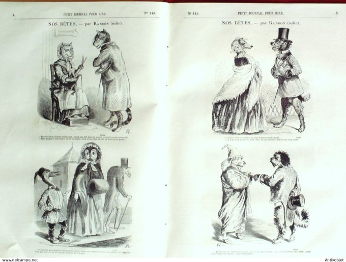Petit journal pour Rire 1858 # 140 Ces Dames Damourette