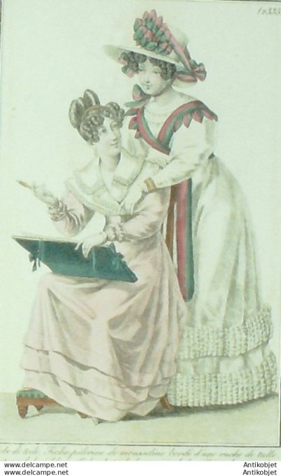 Costume Parisien 1825 # 2335 Fichu Pélerine mousseline
