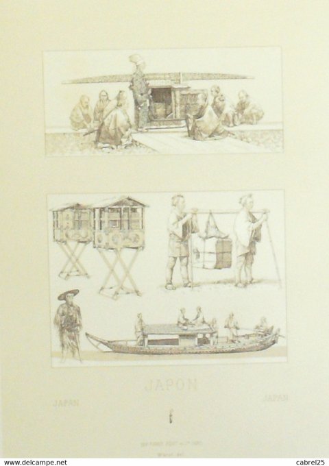 Japon Barque fluviale COOLIES paysan