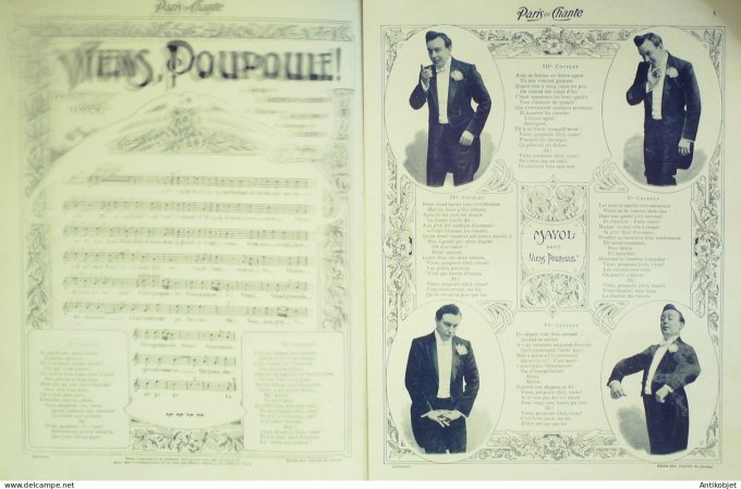 Paris qui chante 1903 n°  5 Thibaud Mayol Monréal Domergue Galipaux