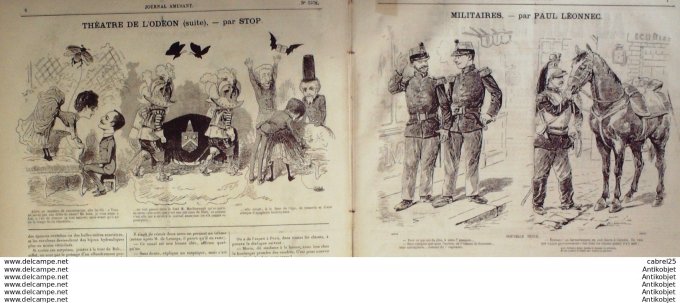 Le Journal Amusant 1886 # 1578 Bouts de causette surpris par Mars Theatre Odeon Renee Mauperin Stop 