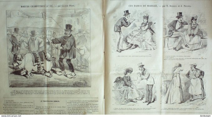 Le Journal Amusant 1870 #  758 Tout le long de la riviere par Lafosse