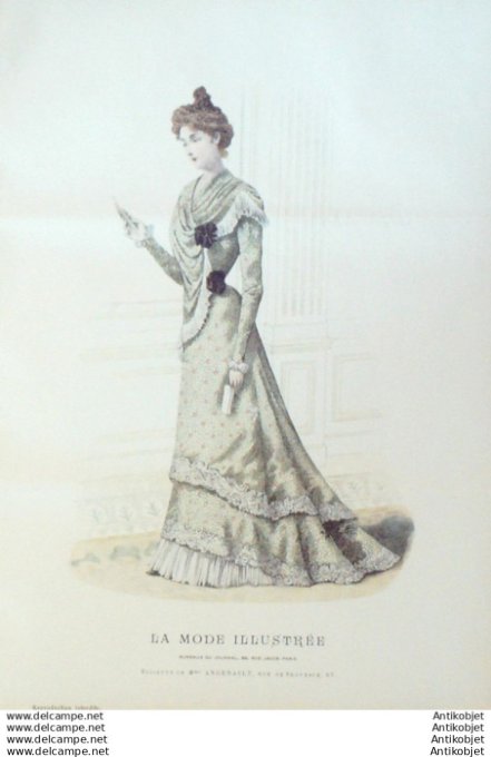 Gravure Mode illustree 1899 # 24 (Old Fashion plate) RARE