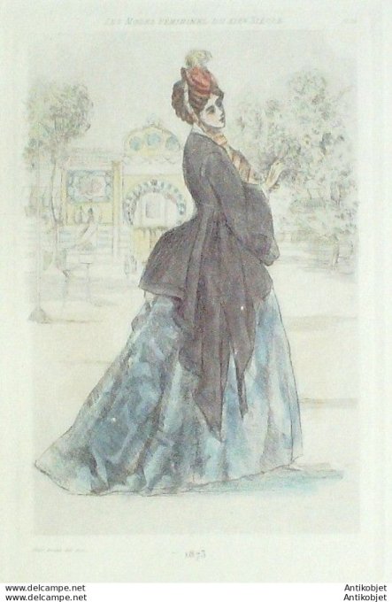 Gravure Mode Boutet (pointe seche aquarellee old Fashion plate) Pl 73-1902