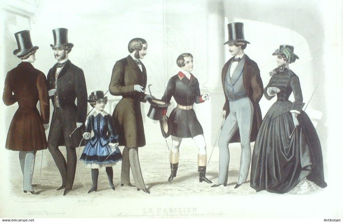 Gravure de Mode originale Le Parisien 1855 # 63 (Maison Desprey)
