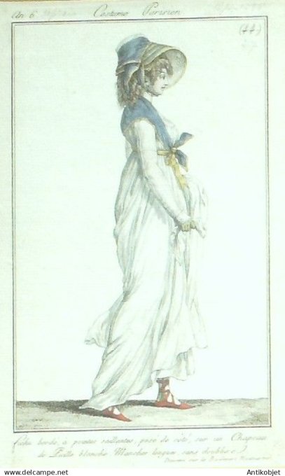 Costume Parisien 1797 an 6 # 44 (eau forte) (ex #28) Fichu bordé  à  pointes saillantes