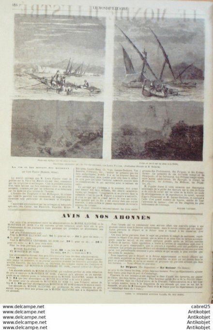 Le Monde illustré 1865 n°454 Belgique Laeken Leopold Funérailles Angers (49) Grèce Chio Séisme