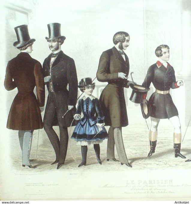 Gravure de Mode originale Le Parisien 1855 # 63 (Maison Desprey)
