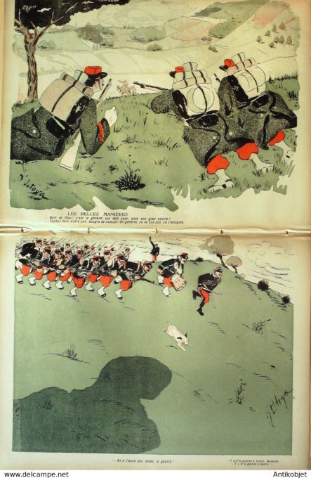 L'Assiette au beurre 1905 # 232 Aux manoeuvres cosaques Mandchourie Ostoya