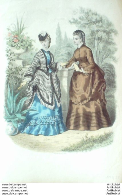Gravure Mode illustree 1873 # 39 (Old Fashion plate)