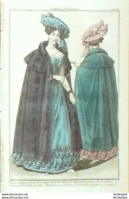 Gravure Mode Costume Parisien 1826 # 2455 (eau forte old Fashion plate