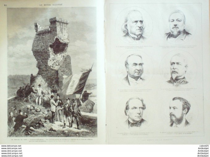 Le Monde illustré 1873 n°834 Suisse Genève Carrouge Lausanne Italie Bordighera Satory (78) Belfort (