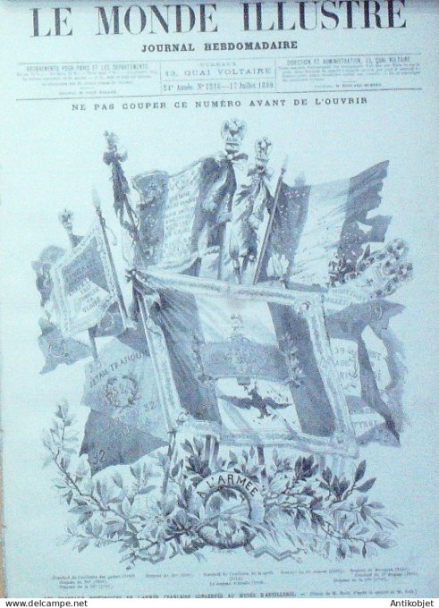 Le Monde illustré 1880 n°1216 Drapeaux français Armé Française La Bastille