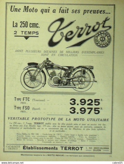 Moto Revue 1929 n° 314 Cyclecar à hélice Construction anglaise Maroc la Moto