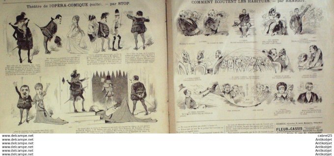 Le Journal Amusant 1886 # 1581 Theatre d'Opera comique Egmont par Wolf et Millaud musique Salvayre