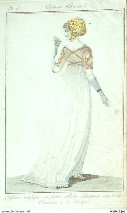 Costume Parisien 1797 an 6 # 37 (eau forte) (ex #21) Robe échancrée