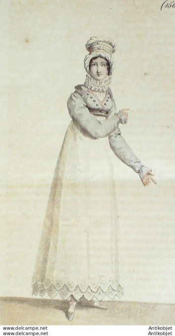 Gravure de mode Costume Parisien 1816 n°1562 Spencer de Lévantine