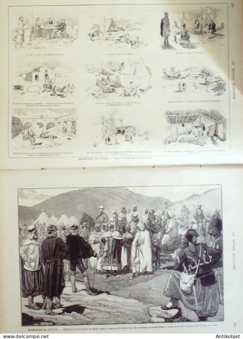 Le Monde illustré 1881 n°1260 Panama Station Impérador Paraiso Tunisie Tunis Autriche Vienne Rodolph