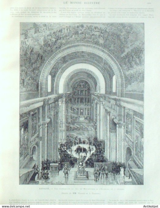 Le Monde illustré 1890 n°1716 Luynes (37) duc d'Orléans Espagne Escurial