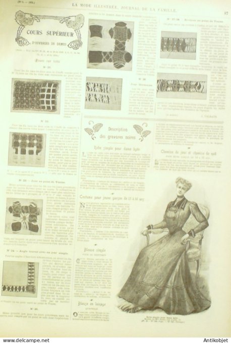 La Mode illustrée journal 1905 n° 08 Toilettes en drap