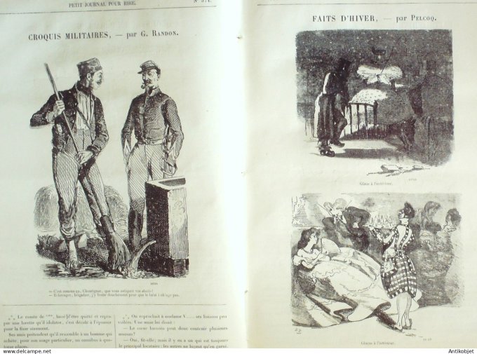 Petit journal pour Rire 1866 # 574 Faits d'hiver Pelcoq