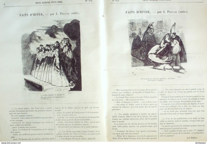 Petit journal pour Rire 1866 # 574 Faits d'hiver Pelcoq