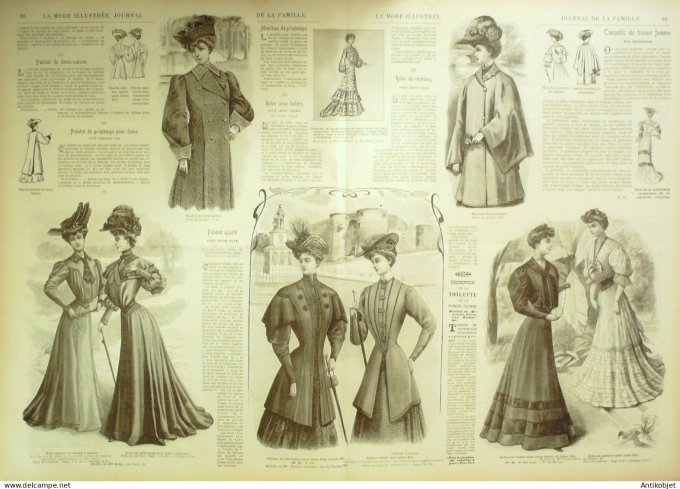 La Mode illustrée journal 1905 n° 08 Toilettes en drap