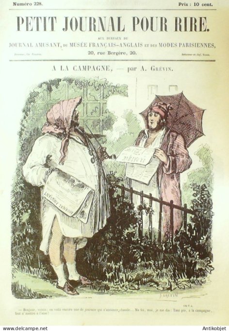 Petit journal pour Rire 1859 # 228 A la campagne Grevin