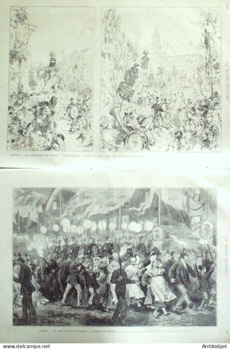 Le Monde illustré 1877 n°1064 Cherbourg ST-Lô (50) Evreux (14) Belgique Anvers