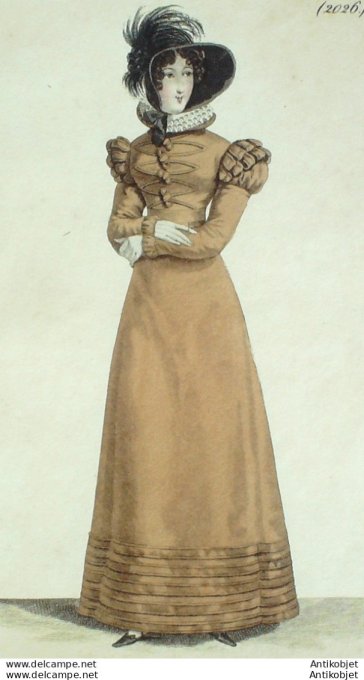 Costume Parisien 1821 # 2026 Robe de Mérinos  corsage garni