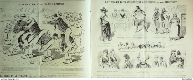 Le Journal Amusant 1889 # 1696 Vaudeville Marquise V Sardou par Stop