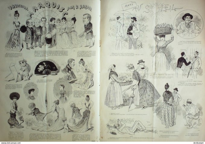 Le Journal Amusant 1889 # 1696 Vaudeville Marquise V Sardou par Stop
