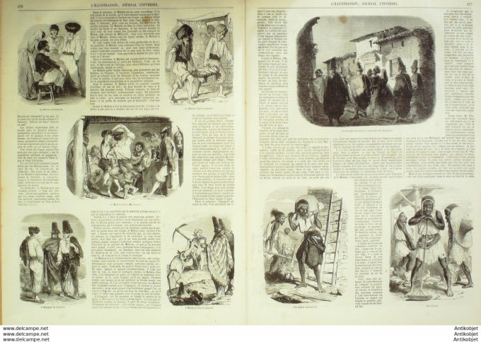 L'Illustration 1850 n°381 Chine FOU CHOU FOU Algérie COLEAH SISI El RAFIMAN Russie KAZAN Tartares