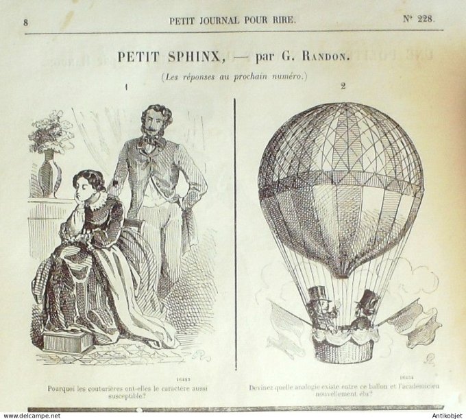 Petit journal pour Rire 1859 # 228 A la campagne Grevin
