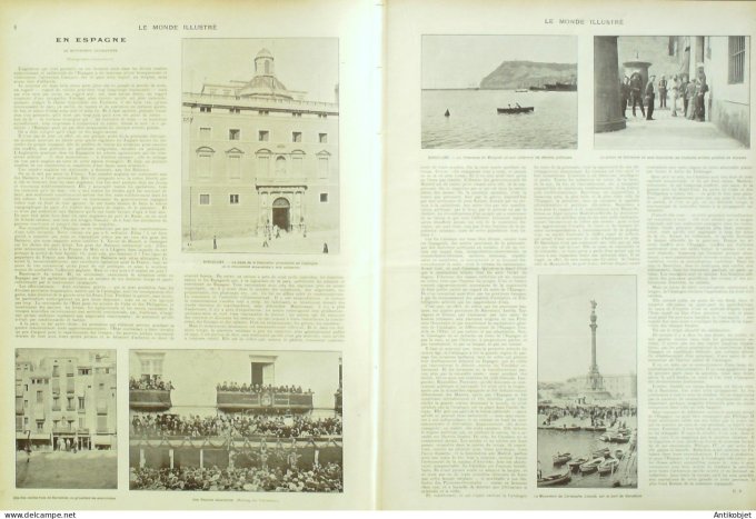 Le Monde illustré 1902 n°2336 Siam Bangkok Ministre Palais-Royal Sémaphore Barcelone Madagascar Tana