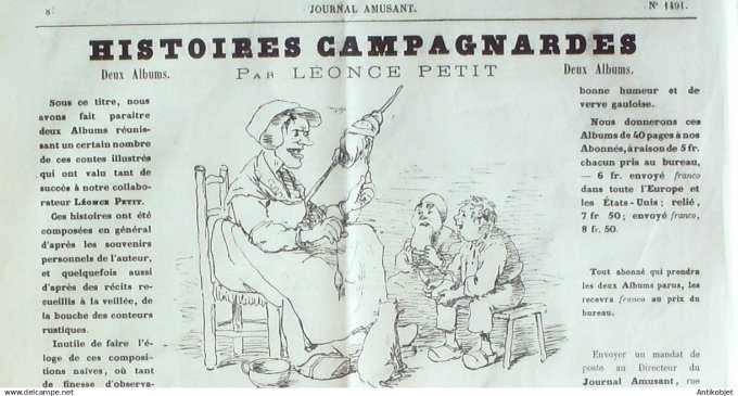 Le Journal Amusant 1885 # 1491 Un apprenti bouvier par Petit