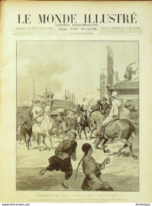 Le Monde illustré 1900 n°2276 Chine Pékin Takou Pei-Ho Tien-Tsin