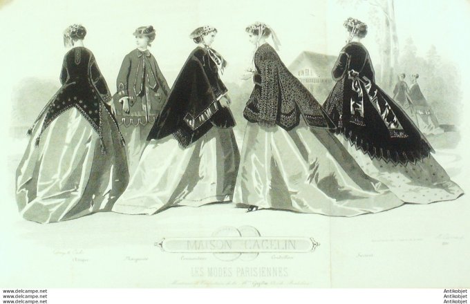 Gravure de mode Les Modes parisiennes (maison Gagelin) 1867 n°1232