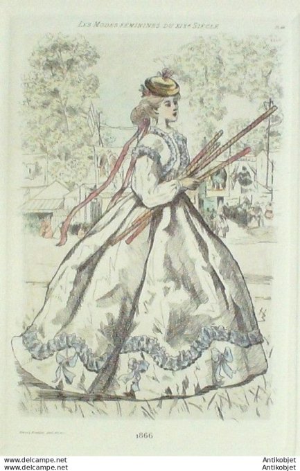 Gravure Mode Boutet (pointe seche aquarellee old Fashion plate) Pl 66-1902